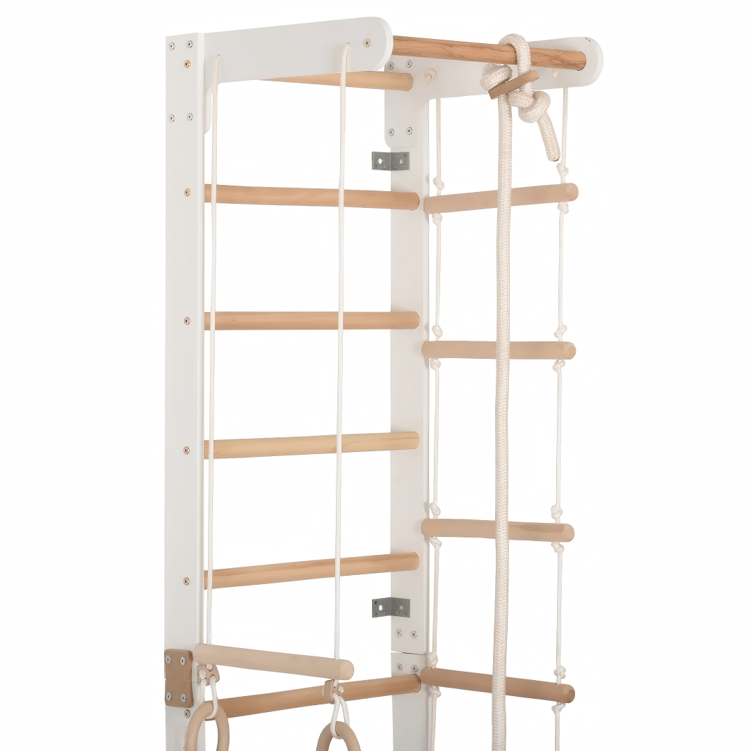 Wall Mounted Pull Up Bar With Fixed Bar And Climbing Board