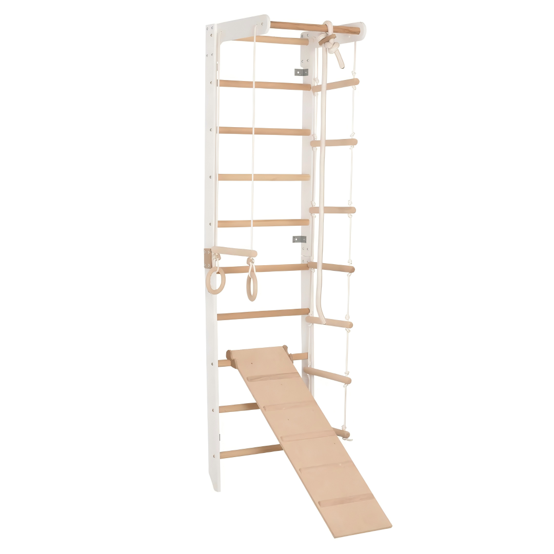 Wall Mounted Pull Up Bar With Fixed Bar And Climbing Board