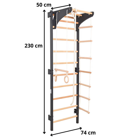 Metal Wall Stud Pairs With Pull Up Bars, Rings, And Rope Ladders