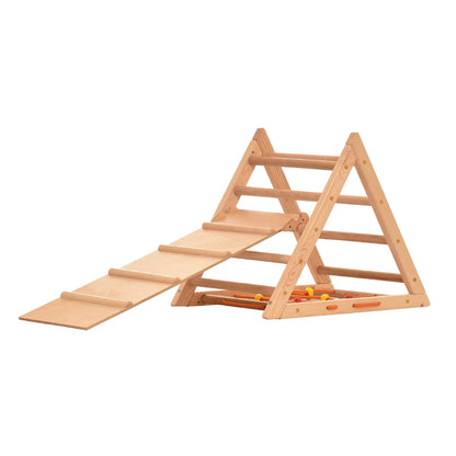 Pikler Triangle with Climbing Net Base
