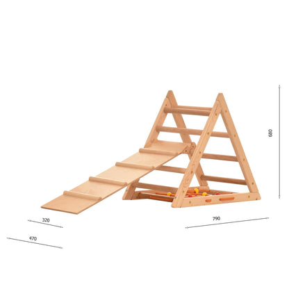 Pikler Triangle with Climbing Net Base